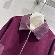 HM Handmade double-faced nylon cashmere wine red jacket - 3