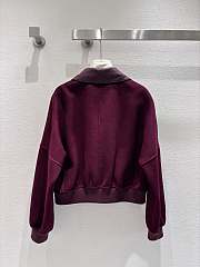 HM Handmade double-faced nylon cashmere wine red jacket - 4