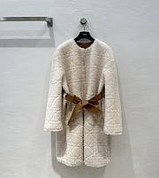 Dior Princess Diana rattan check fur mid-length fur coat - 1