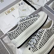 Dior 24 black and white embroidered thick-soled canvas shoes - 4