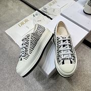 Dior 24 black and white embroidered thick-soled canvas shoes - 3