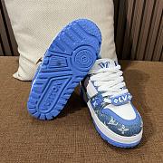 LV Style Small Fat Ding Bread Blue Shoes - 5