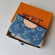 LV Denim The Pochette Cle Card Key Holder 12x7x1.5CM - 1