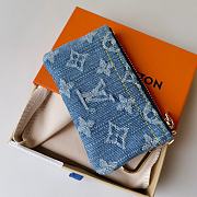 LV Denim The Pochette Cle Card Key Holder 12x7x1.5CM - 4