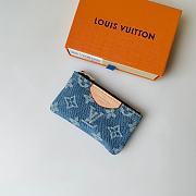 LV Denim The Pochette Cle Card Key Holder 12x7x1.5CM - 3