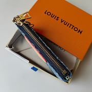 LV Denim The Pochette Cle Card Key Holder 12x7x1.5CM - 2