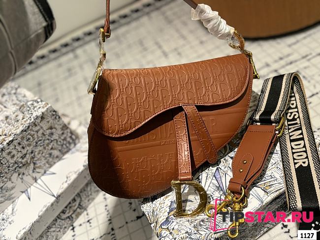 Dior Brown Logo Saddle Bag 25x20x6cm - 1