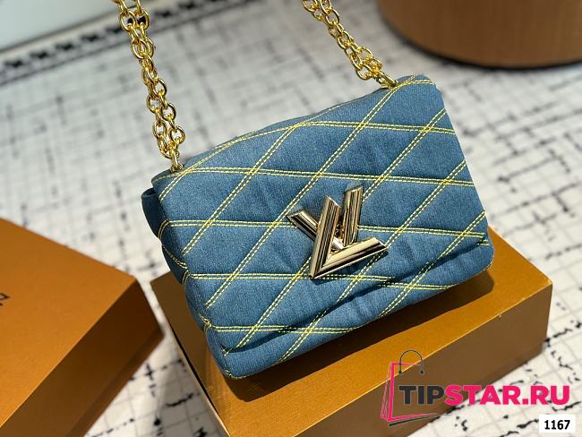 LV Twist Denim Chain Bag 23X16CM - 1