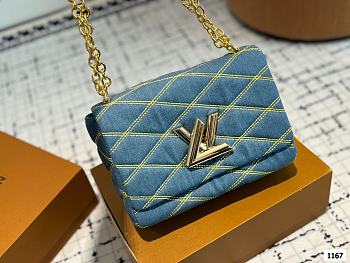 LV Twist Denim Chain Bag 23X16CM