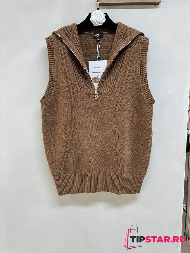 Chanel Knitted Brown Vests  - 1