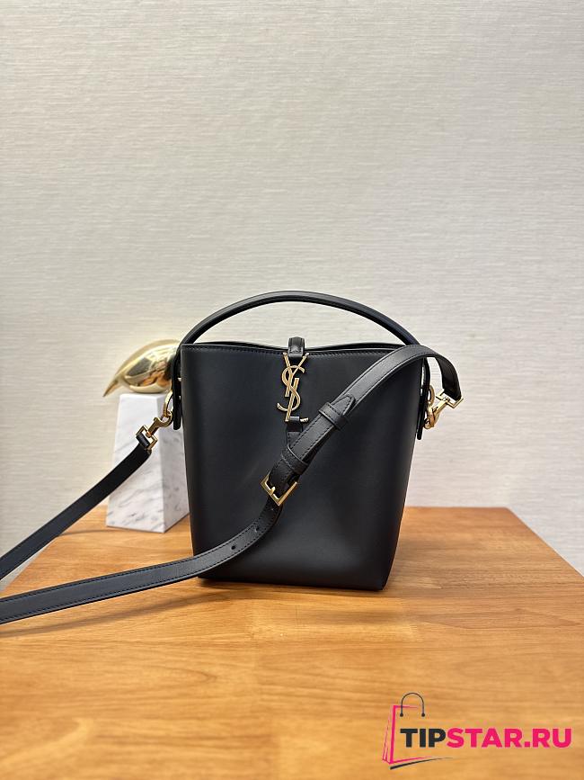 YSL LE 37 Shiny Leather Small Black Handbag 20×13×17cm - 1