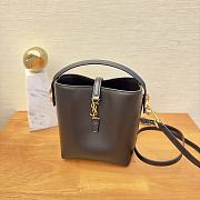 YSL LE 37 Shiny Leather Mini Black Handbag 15×13×6cm - 1