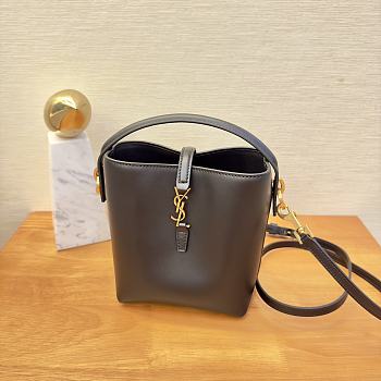 YSL LE 37 Shiny Leather Mini Black Handbag 15×13×6cm