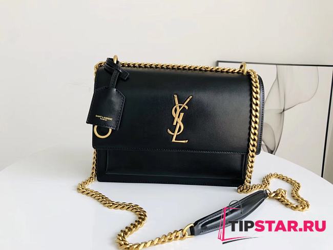 YSL Sunset Classic Sunset Black Bag 22×16×9cm - 1