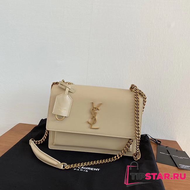 YSL Sunset Classic Sunset Beige Bag 22×16×9cm - 1