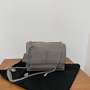 YSL Sunset Classic Sunset Elephant Grey Bag 22×16×9cm - 1