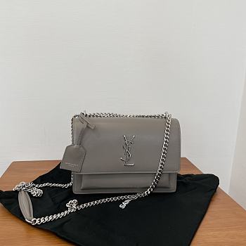 YSL Sunset Classic Sunset Elephant Grey Bag 22×16×9cm