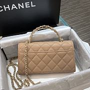 Chanel 23p Kelly Milk Tea Handle Bag 19*10*4.5cm - 2