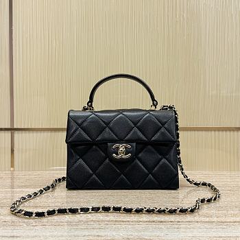 Chanel 24p Handle Kelly Black Bag 21x10x15cm