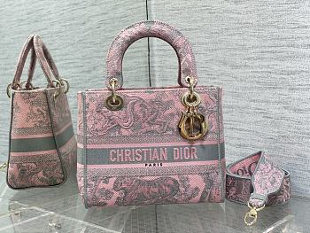 Dior Lady's Latest Pink and Gray Sauvage Rue Pink Bag 24cm