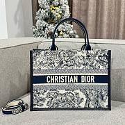 Dior Blue Tiger Leather Tote Bag 36cm - 1