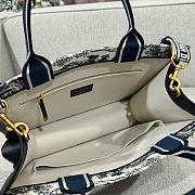 Dior Blue Tiger Leather Tote Bag 36cm - 5