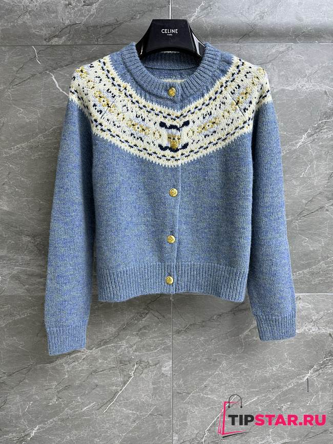 CL Fair Isle Blue Cardigan  - 1