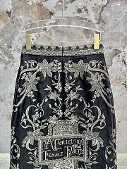 Australian Zimmermann autumn high waist embroidered silk linen black and gold skirt - 2