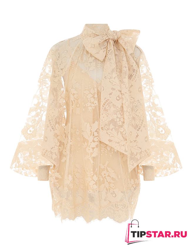 Australian Zimmermann bow elegant sweet shirt lace top - 1