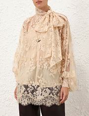 Australian Zimmermann bow elegant sweet shirt lace top - 5