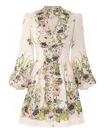 Australian ZIMMERMANN spring and summer elegant fresh print short dress