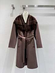 Belted coat in cashmere wool  - 1