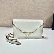 Prada flap shoulder white bag 21.5x14x4cm - 1