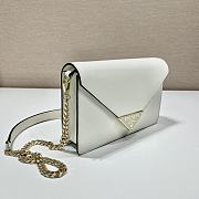 Prada flap shoulder white bag 21.5x14x4cm - 6