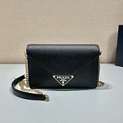 Prada flap shoulder black bag 21.5x14x4cm - 1