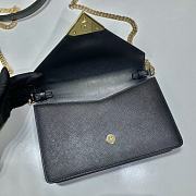 Prada flap shoulder black bag 21.5x14x4cm - 3