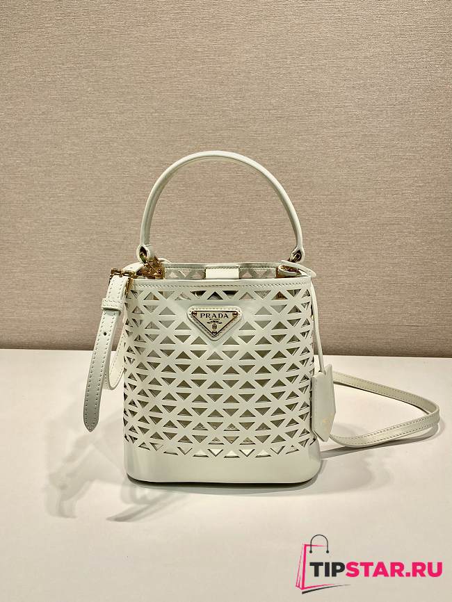 Prada Hollow Bucket White Bag 18X17X11.5CM - 1