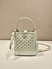 Prada Hollow Bucket White Bag 18X17X11.5CM - 1