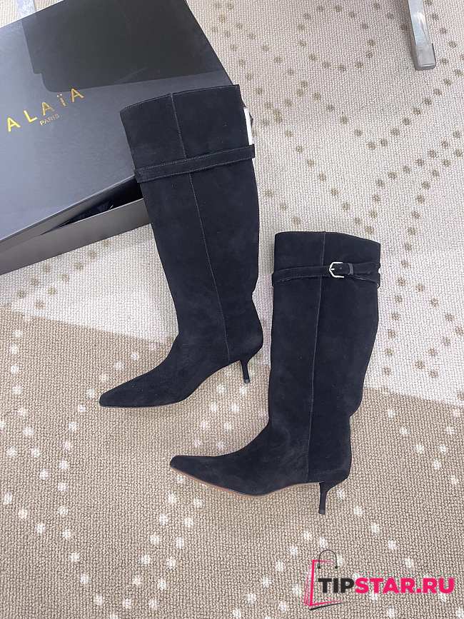 Alaia one-step knee-high black boots - 1