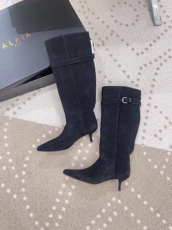 Alaia one-step knee-high black boots