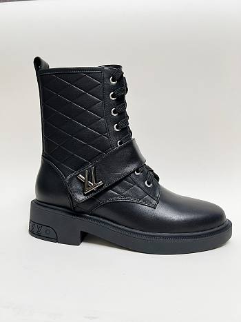 LV Capucines logo black boots