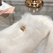 Miu Miu wool half-slip mules closed toe fur white slippers - 5