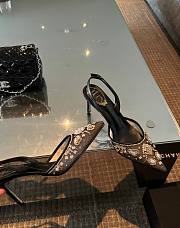 RENE CAOVILLA 24 new gem rhinestone black high heels  - 6