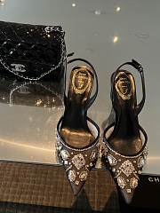 RENE CAOVILLA 24 new gem rhinestone black high heels  - 4