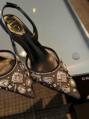 RENE CAOVILLA 24 new gem rhinestone black high heels  - 2