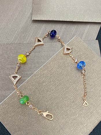 BVLGARI Bulgari hollow colored diamond skirt bracelet