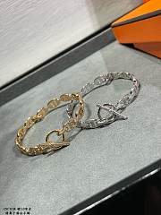 V gold Hermès diamond pig nose bracelet - 2