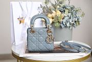 DIOR LADY Super Mini Sheepskin Haze Blue 12 x 10 x 5 cm - 1