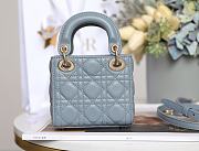 DIOR LADY Super Mini Sheepskin Haze Blue 12 x 10 x 5 cm - 5