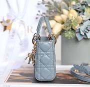 DIOR LADY Super Mini Sheepskin Haze Blue 12 x 10 x 5 cm - 4